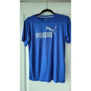 shirt puma blue grey kids boys xl activewear
